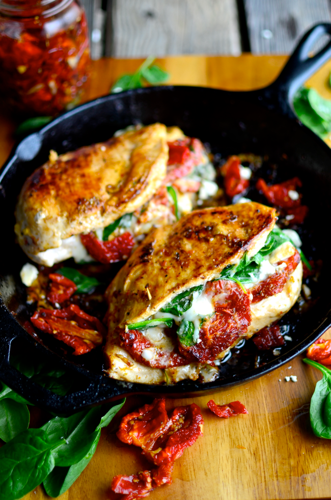 Sundried Tomato, Spinach, and Cheese Stuffed Chicken - Serves 2