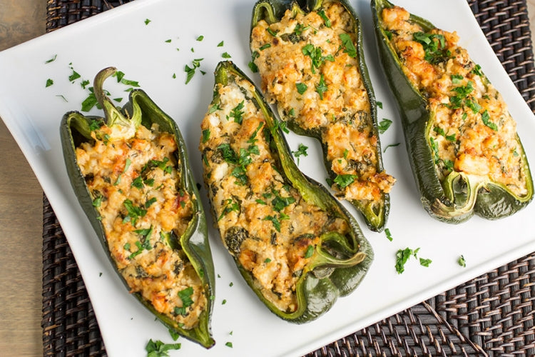 Cajun Shrimp Stuffed Poblano Peppers