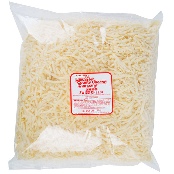 Shredded Swiss Cheese 5 lb - 4/Case