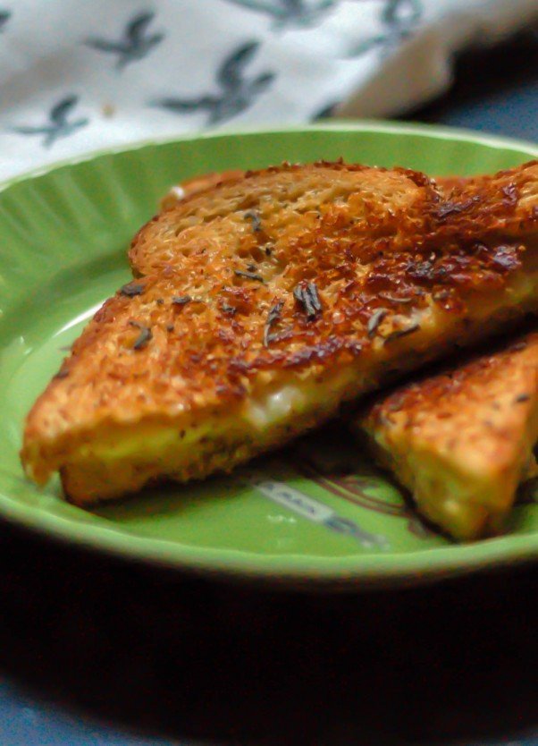 Triple Cream, Cheddar, and Sage Butter Grilled Cheese