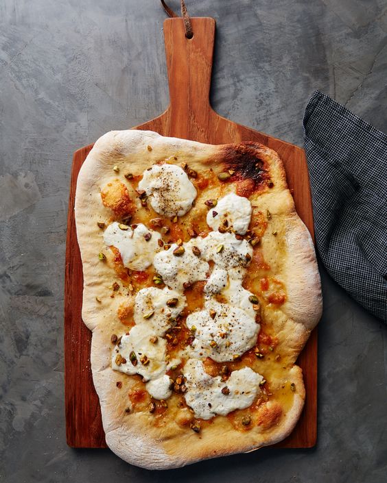 Truffle Pizza with Burrata Cheese and Honey