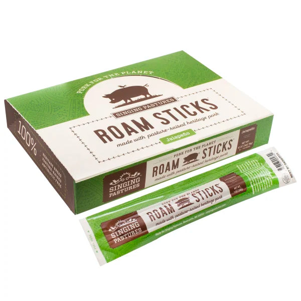 Hickory Smoked Pork with Jalapeno Snack Roam Sticks - includes 12