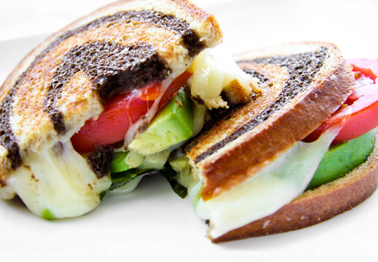 Grilled Provolone and Veggie Basil Sandwich