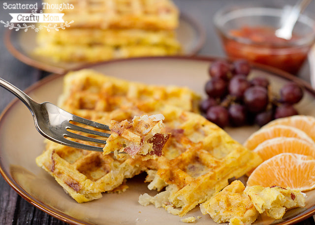 Potato, Egg and Cheese Waffles