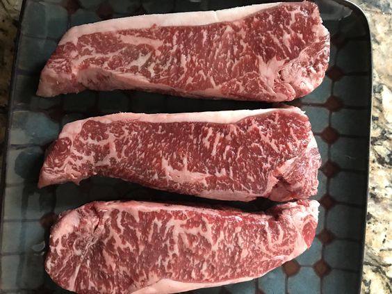 Wagyu Beef New York Strip Steak MS8 - Whole, Cut To Order - 13 lbs, whole, uncut