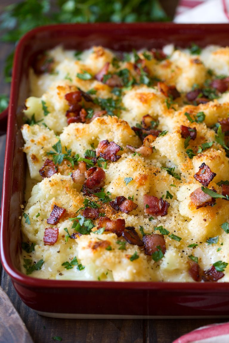 White Cheddar Cauliflower Gratin