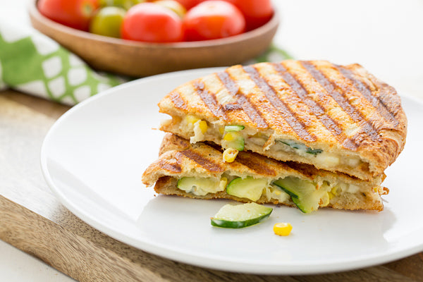 Zucchini & Corn Panini with Pepper Jack Cheese
