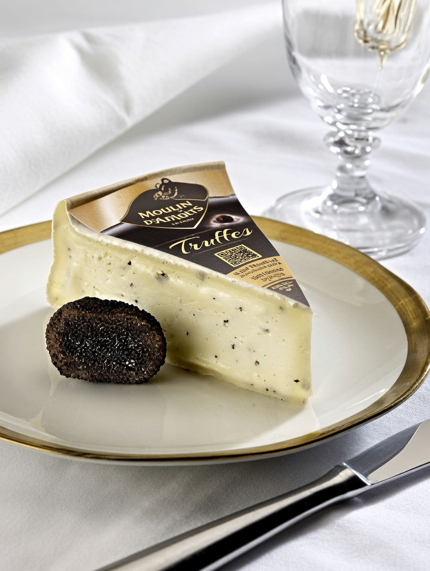 French Fromager d'Affinois Cheese with Truffles - 4.4 lb - Wheel