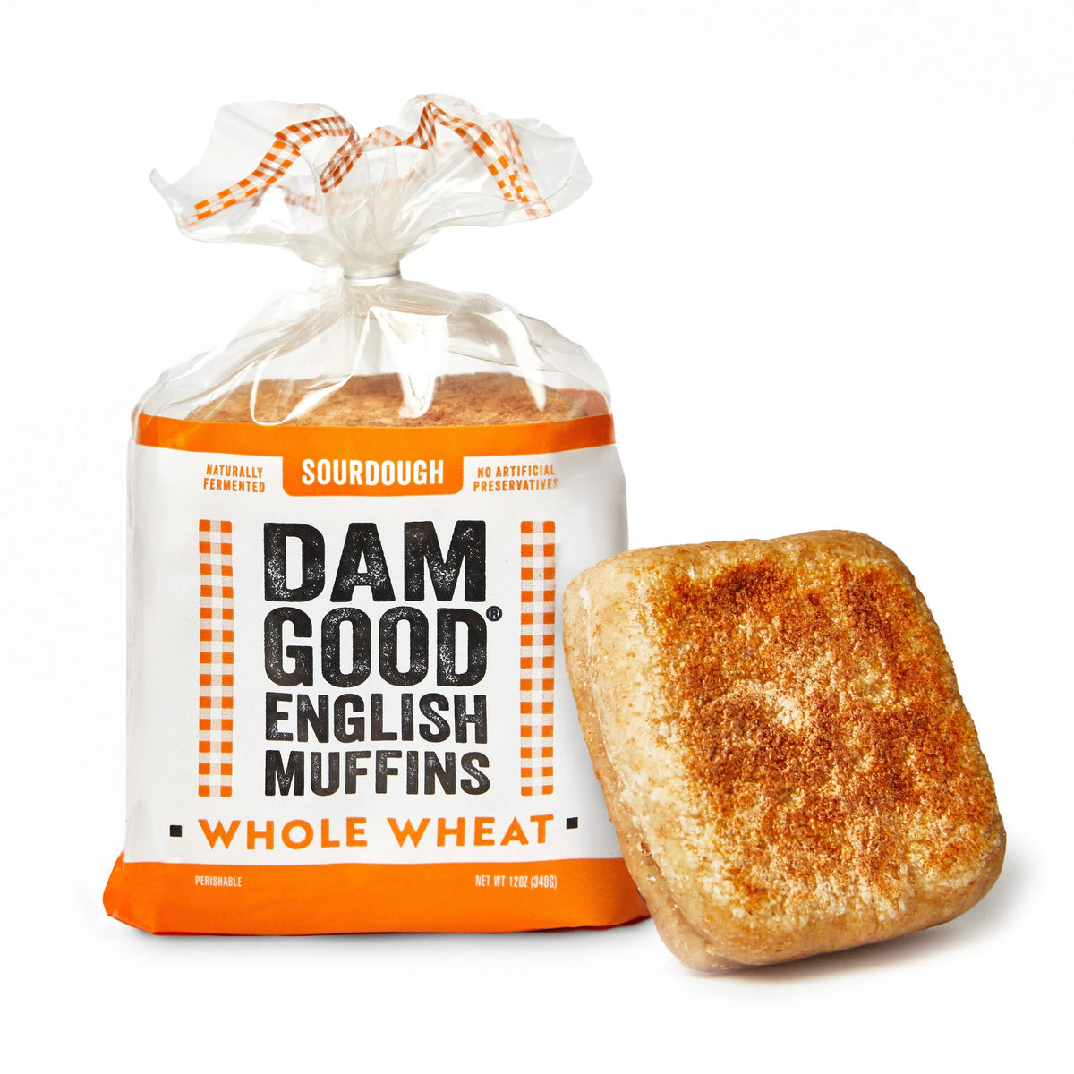 Dam Good™ Whole Wheat Sourdough English Muffins - Vegan • Non-GMO • Plant-Based