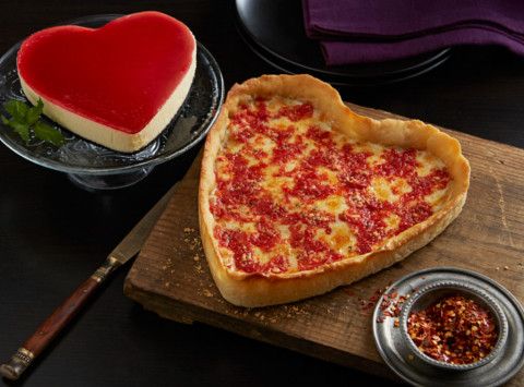 Eli's Heart Shaped Cheesecake & Heart Shaped Lou's Pizza