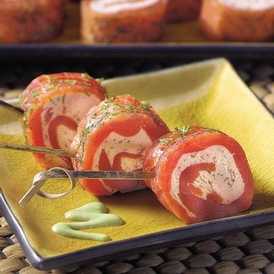 Smoked Wild Salmon Pinwheels (Lox) - 2 of 9" pinwheel logs