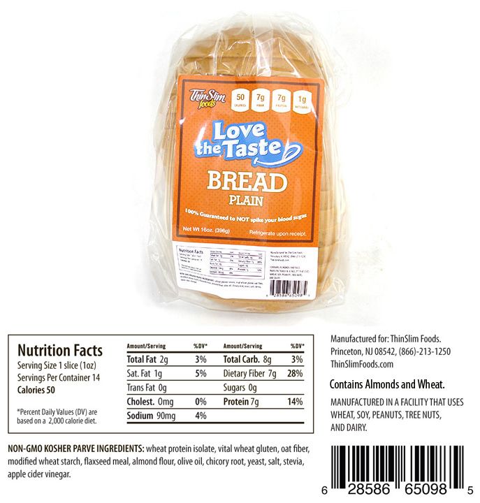 Love-The-Taste Low Carb Bread Plain, 1 Net Carb - includes 2
