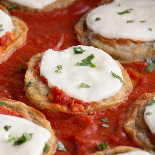 Round Battered Eggplant Cutlets - 5 lb- 2/Case