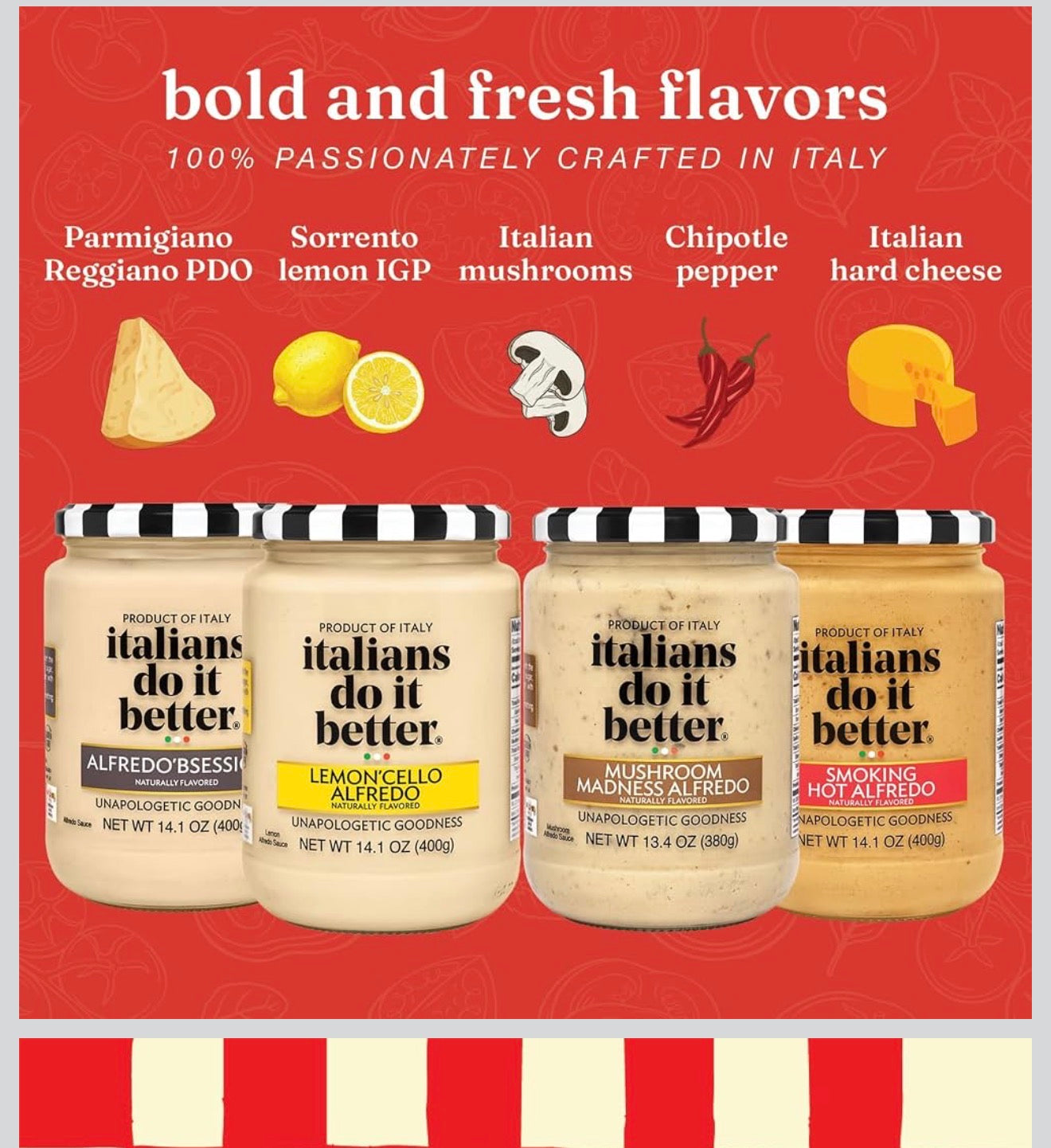 Italians Do It Better Alfredo Sauce Variety Pack – 4 × 15 oz