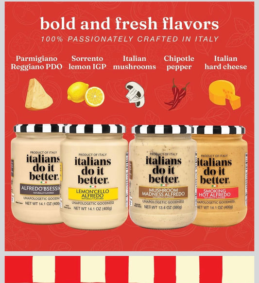 Italians Do It Better Alfredo Sauce Variety Pack – 4 × 15 oz