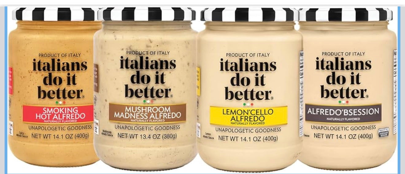 Italians Do It Better Alfredo Sauce Variety Pack – 4 × 15 oz