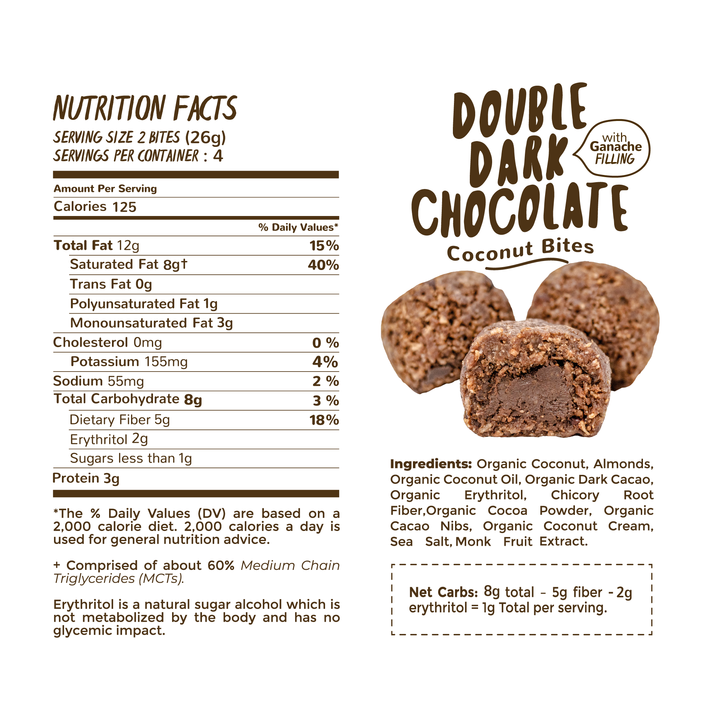 DOUBLE DARK CHOCOLATE BITES - 4 Pack Revol Snax
