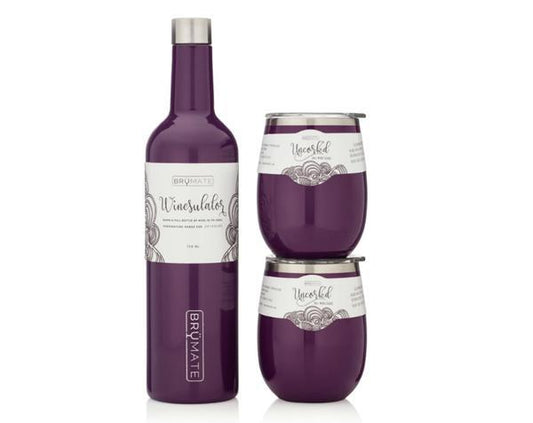 Winesulator + 2 Uncork'd XL Wine Glasses/Lids | Plum