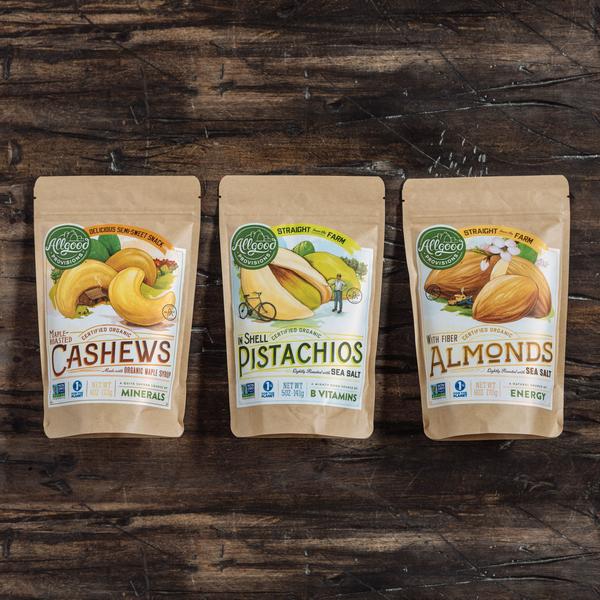 ORGANIC NUTPACK  CASHEWS/PISTACHIOS/ALMONDS