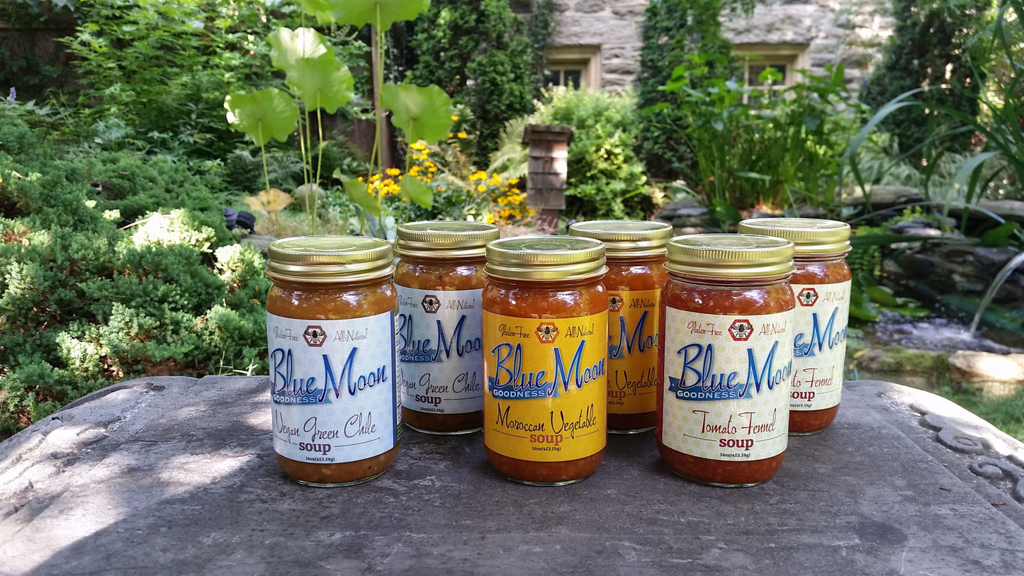 Blue Moon Goodness Mixed Case of 12 Soup: 12 Jars of Your Choosing - GF, V