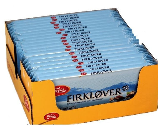 FREIA FIRKLOVER Milk Chocolate with Hazelnut 200g - Case