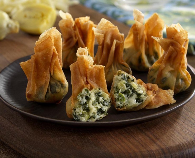 Spinach & Artichoke Beggar's Purses  - 100 pieces per tray