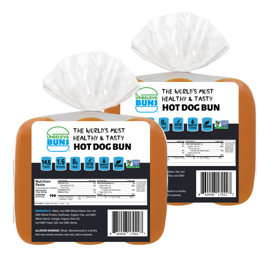 2 Bags of High Protein, Low-Carb Hot Dog Buns (12 Total Buns)