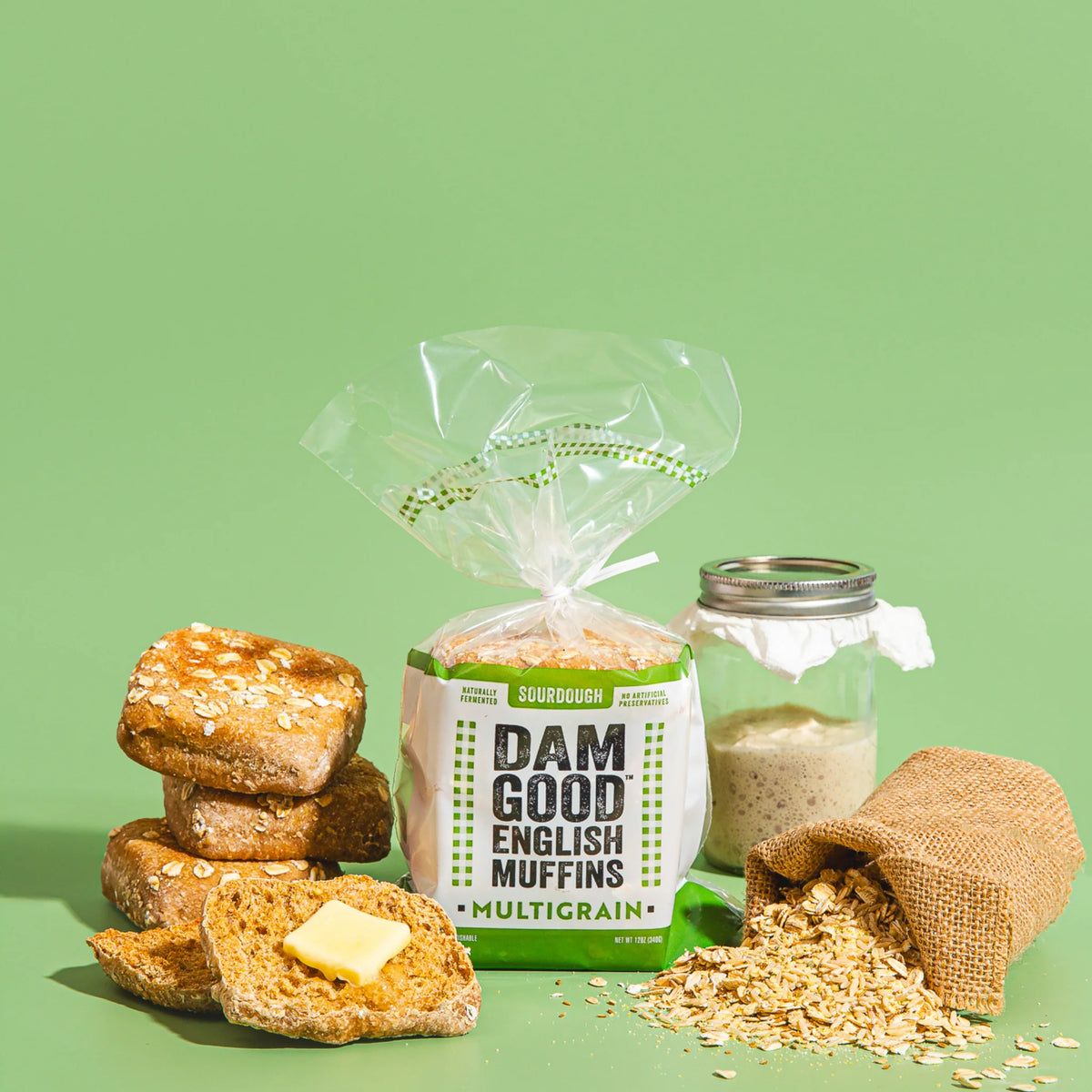 Dam Good® Sourdough English Muffin Sampler Variety Pack - 4 Bags • 16 Muffins Total • Vegan • Non-GMO • Plant-Based