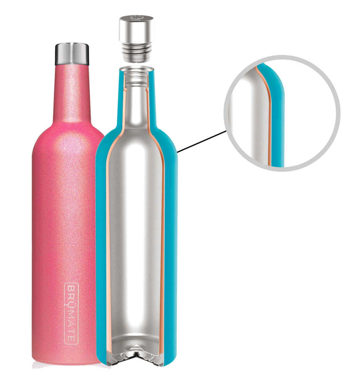 WINESULATOR™ 25OZ WINE CANTEEN | GLITTER RAINBOW