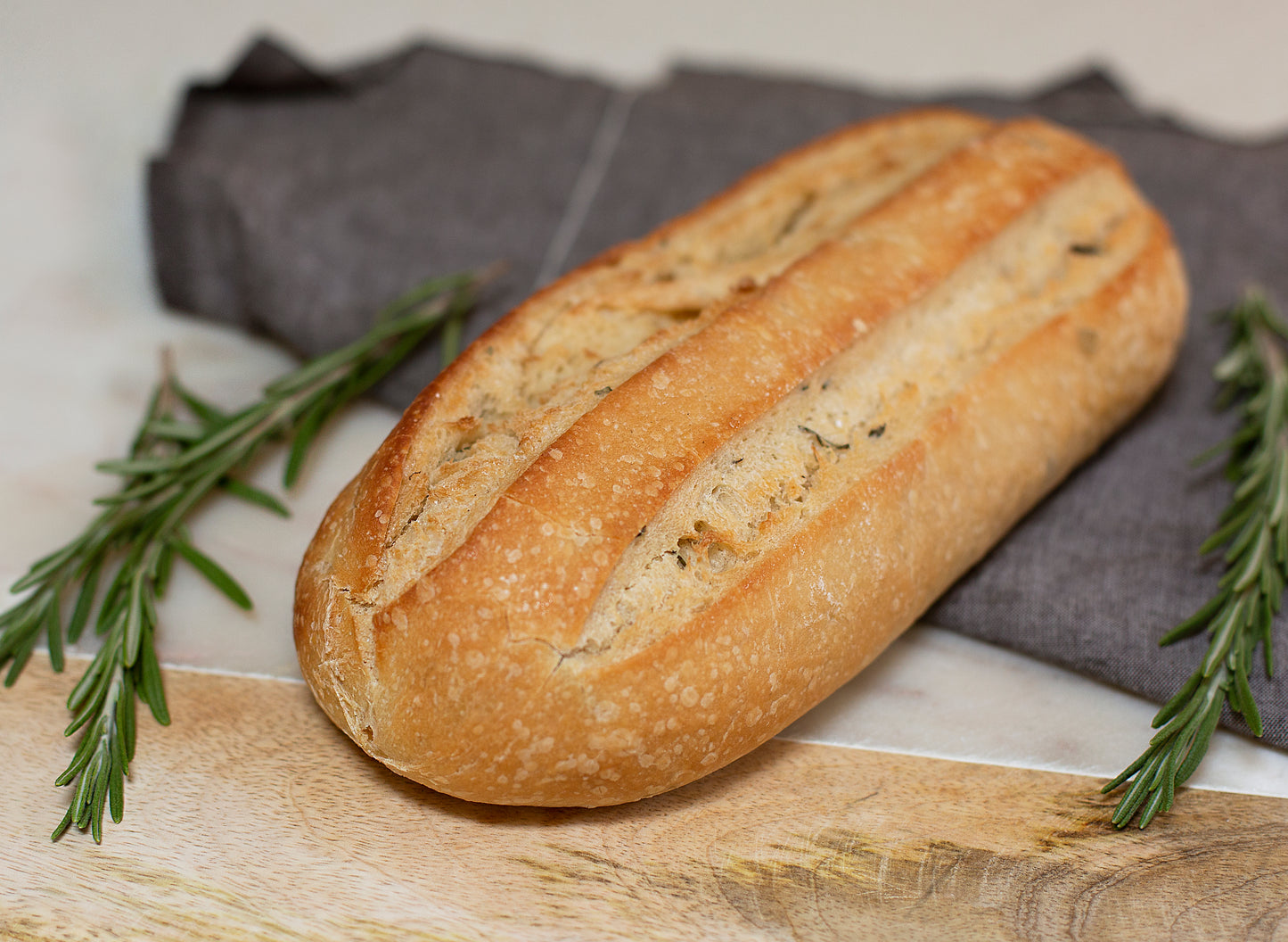 Take & Bake Rosemary Bread - Certified Organic , Non-GMO - No Preservatives, Only 5 Ingredients, Freshness Seal - 16/Case