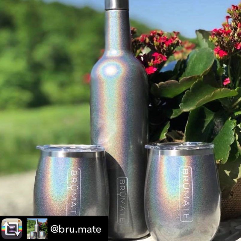 Winesulator + 2 Uncork'd XL Wine Glasses/Lid | GLITTER CHARCOAL | BrüMate