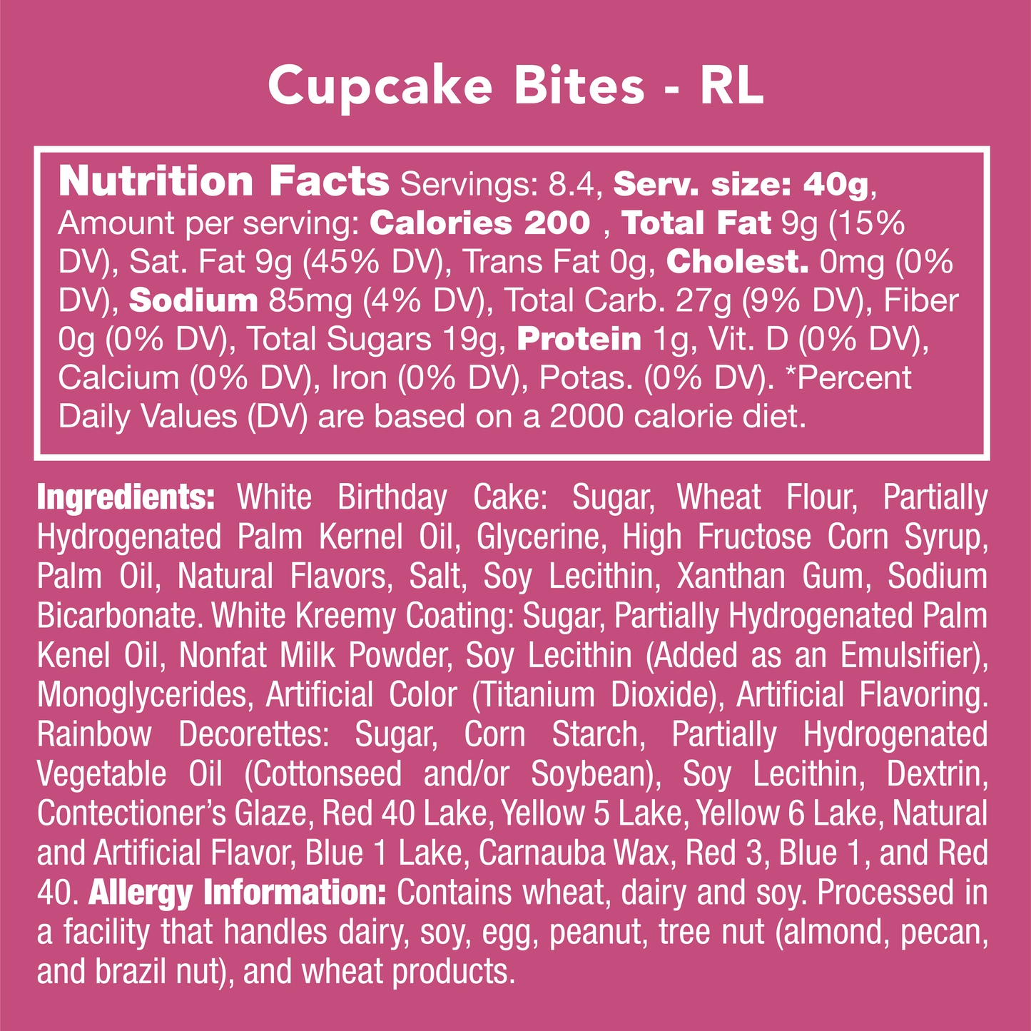 Cupcake Bites - Birthday Cake / Vanilla