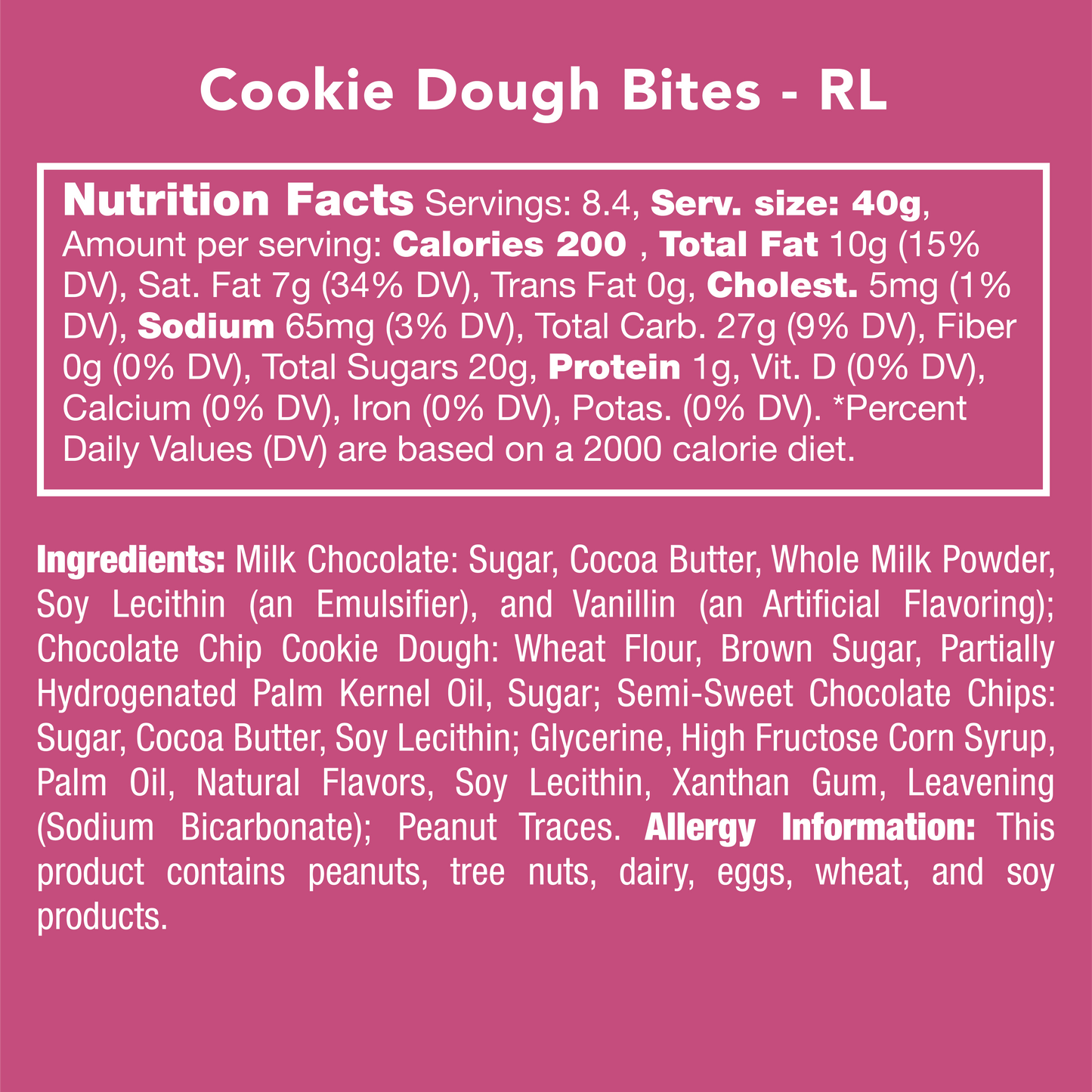 Cookie Dough Bites - Vanilla w/ Chocolate Chips