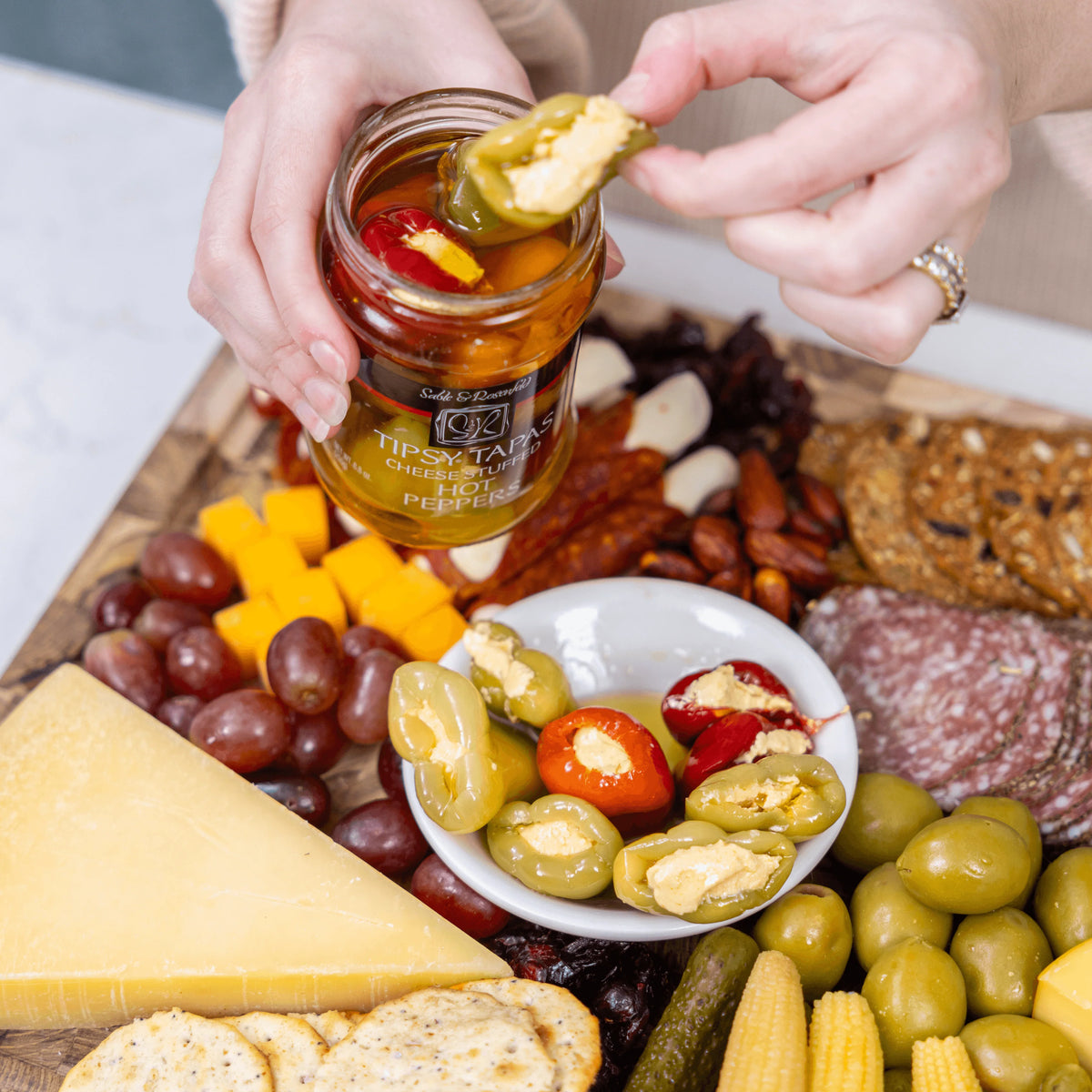 Tipsy Tapas Cheese-Stuffed Hot Peppers