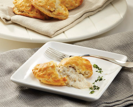 Chicken Sausage & Gravy Buttermilk Turnovers - 96 pieces per tray