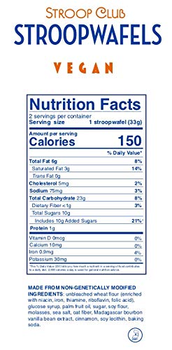 Stroop Club Authentic GF Vegan Stroopwafel Dutch Caramel - 12 x 2-Packs; 24 Wafels Total