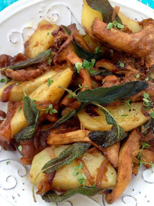 Chanterelle Mushrooms & Crispy Sage Potatoes