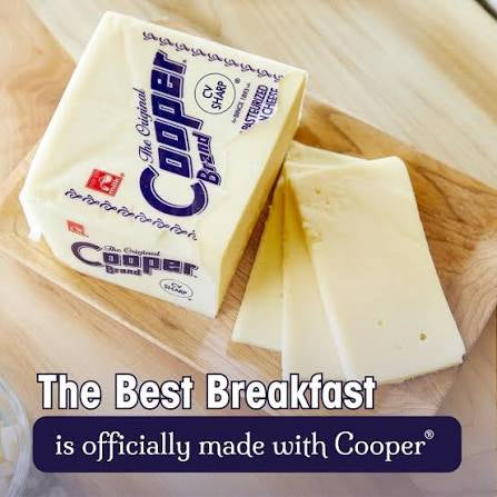 Cooper® Cheese CV Sharp White American Cheese 5 lb - 6/Case