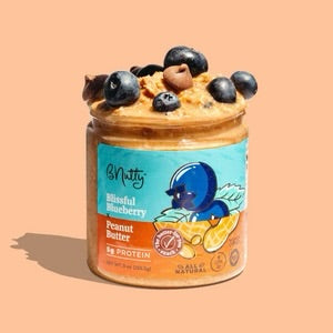 bNutty Blissful Blueberry Gourmet Peanut Butter – Gluten Free – Natural Peanut Butter – 12oz Jars – 3 Pack