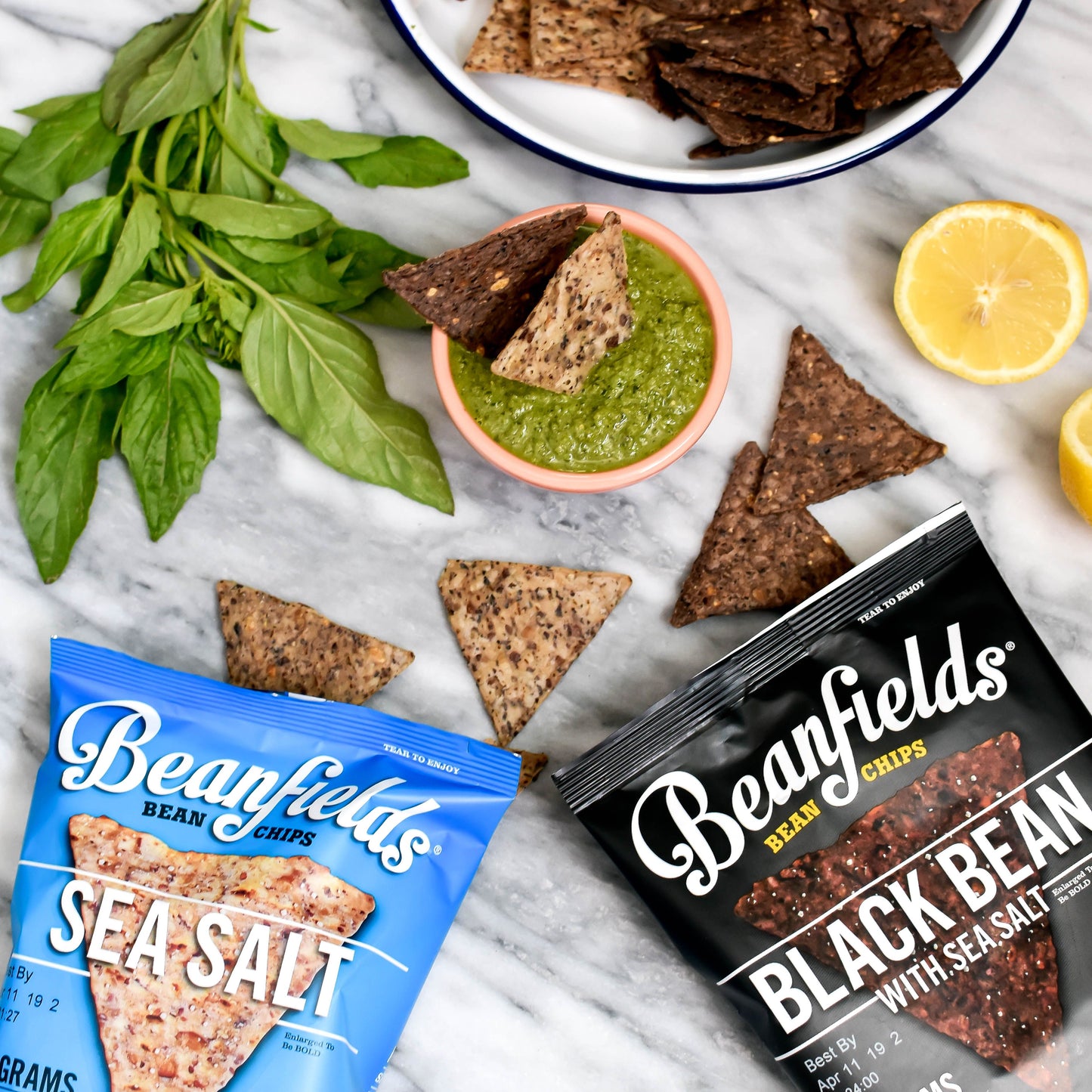 Beanfields Bean Chips 2 Flavor Dip Pack - Black Bean, Himalayan Pink Salt -  includes 4