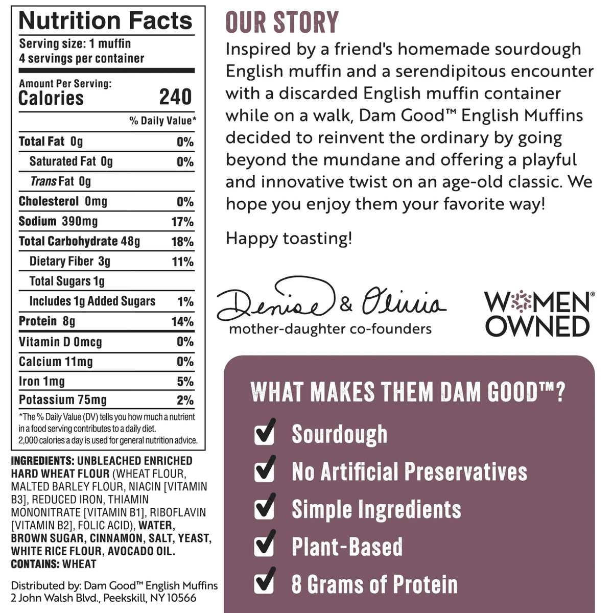 Dam Good® Sourdough English Muffin Sampler Variety Pack - 4 Bags • 16 Muffins Total • Vegan • Non-GMO • Plant-Based