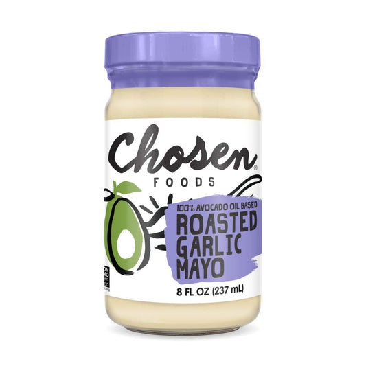 Chosen Foods Roasted Garlic Avocado Oil Mayo 8 oz., Non-GMO, 100% Pure, Gluten Free, Dairy Free - 3 Pack