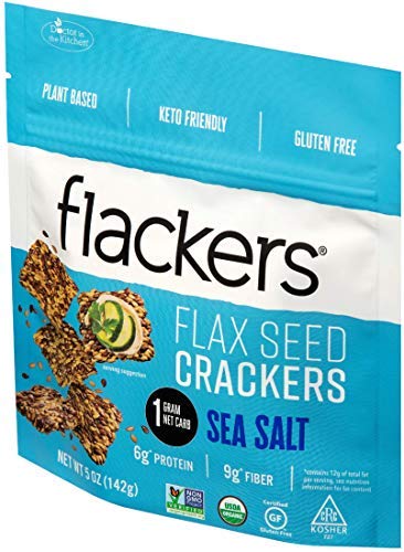Doctor In The Kitchen, Flackers Organic Flax Seed Crackers, Sea Salt Flaxseed, 5 oz