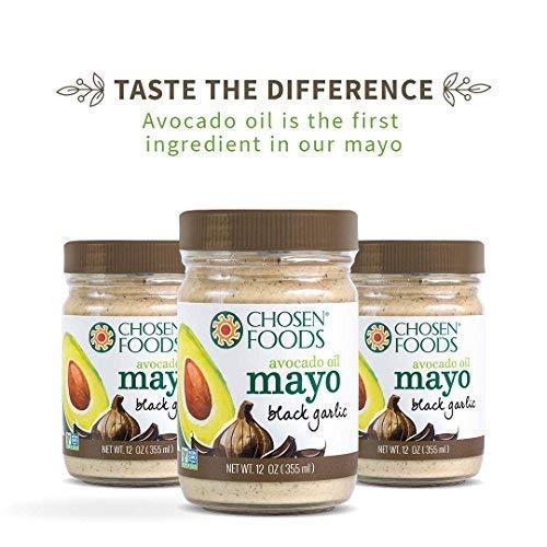 CHOSEN FOODS AVOCADO OIL MAYO BLACK GARLIC 12 OZ 3 PACK