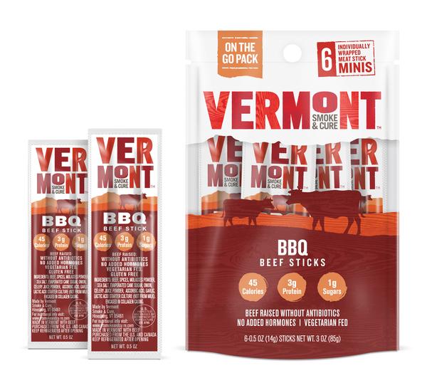 BBQ BEEF MINI MEAT STICK GO PACKS (PACK OF 8 POUCHES)