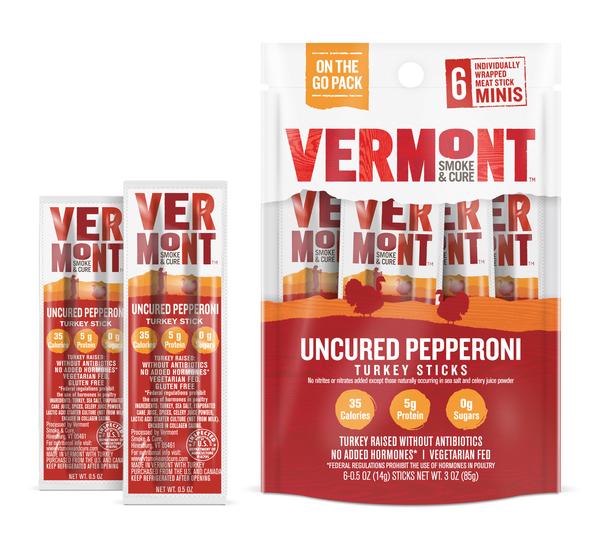 UNCURED PEPPERONI TURKEY MINI MEAT STICK GO PACKS (PACK OF 8 POUCHES)