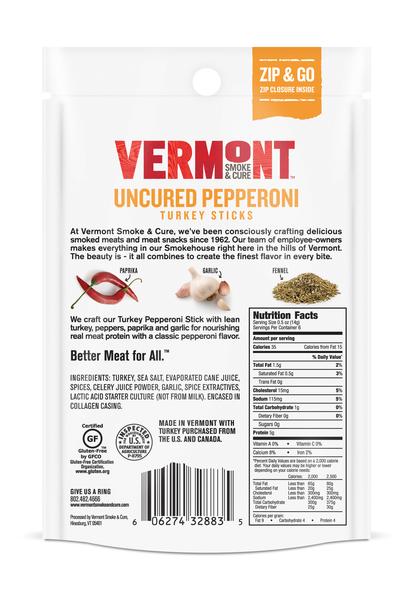 UNCURED PEPPERONI TURKEY MINI MEAT STICK GO PACKS (PACK OF 8 POUCHES)