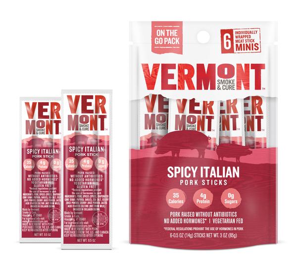 SPICY ITALIAN PORK MINI MEAT STICK GO PACKS (PACK OF 8 POUCHES)