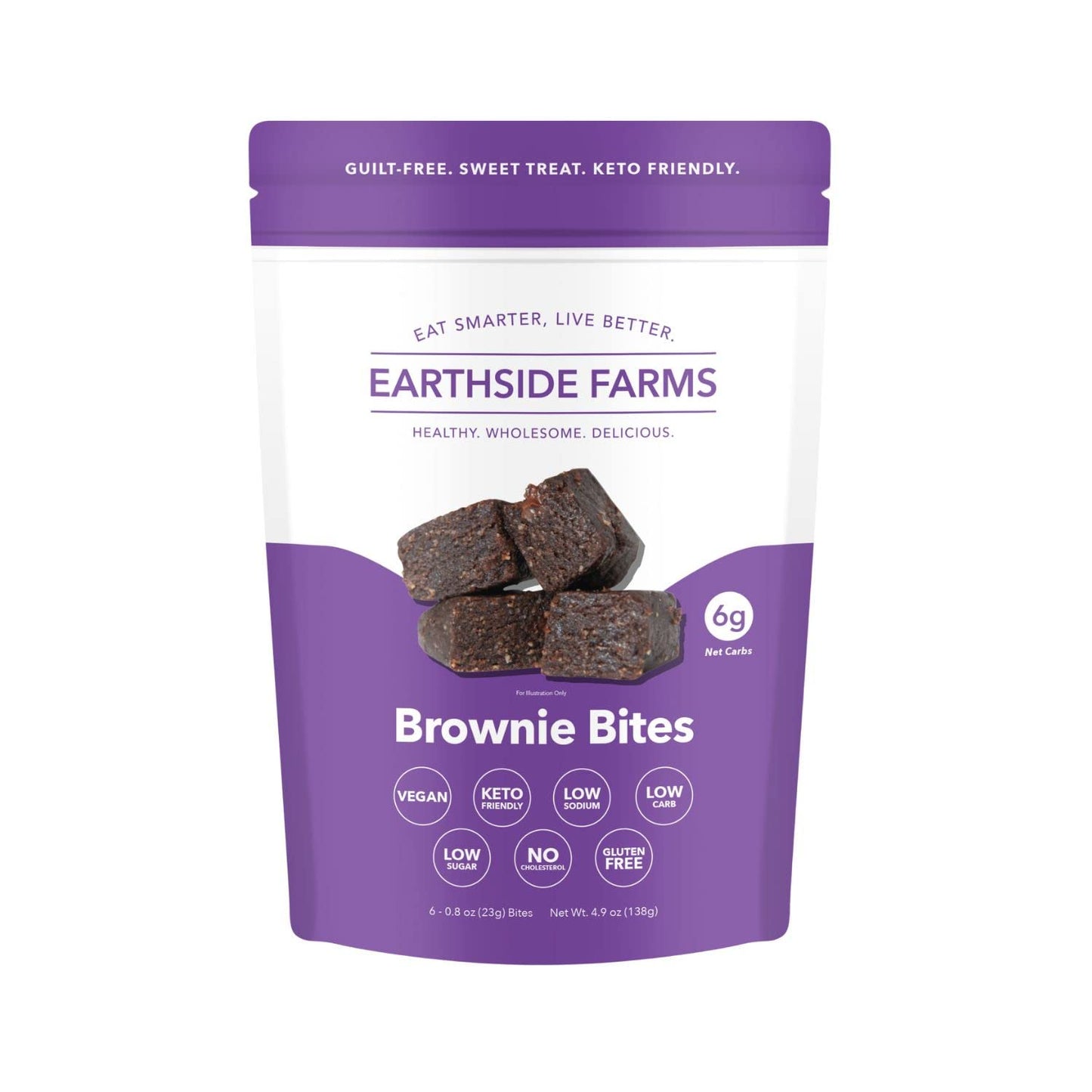 Keto Farms Little Bites of Fudge Brownies, 6 Count Mini Brownies, Keto Friendly, Gluten Free
