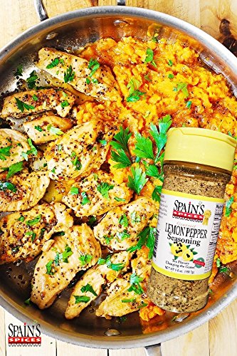 Spain's Gourmet Lemon Pepper Seasoning 5.1 oz - Gluten Free, Sugar Free, No MSG, No GMO